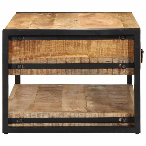 vidaXL Table basse 90x50x38 cm bois de manguier massif brut