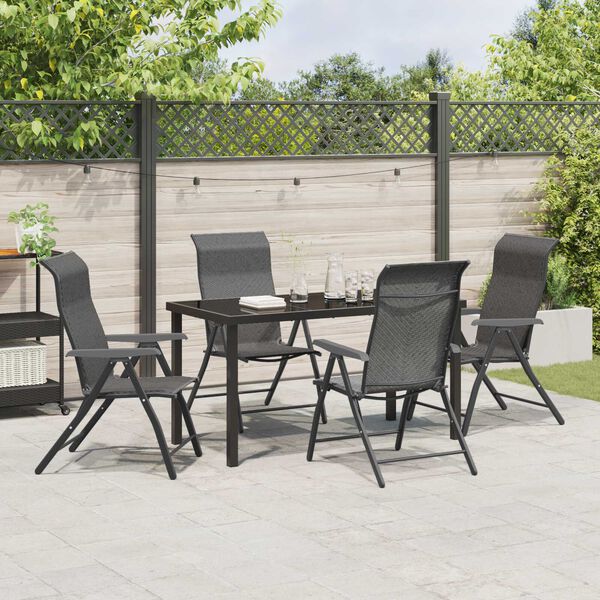 vidaXL Ensemble de salle &agrave; manger pour jardin 5 pcs Gris