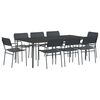 vidaXL Ensemble de salle &agrave; manger 9 pc Anthracite Acier