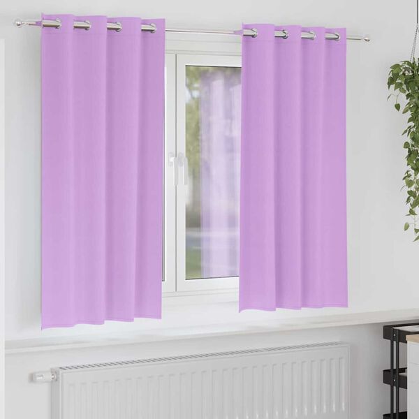 vidaXL Rideaux occultants avec anneaux 2 pcs Violet 175 x 140 cm