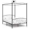 vidaXL Cadre de lit &agrave; baldaquin sans matelas noir m&eacute;tal 120x200 cm
