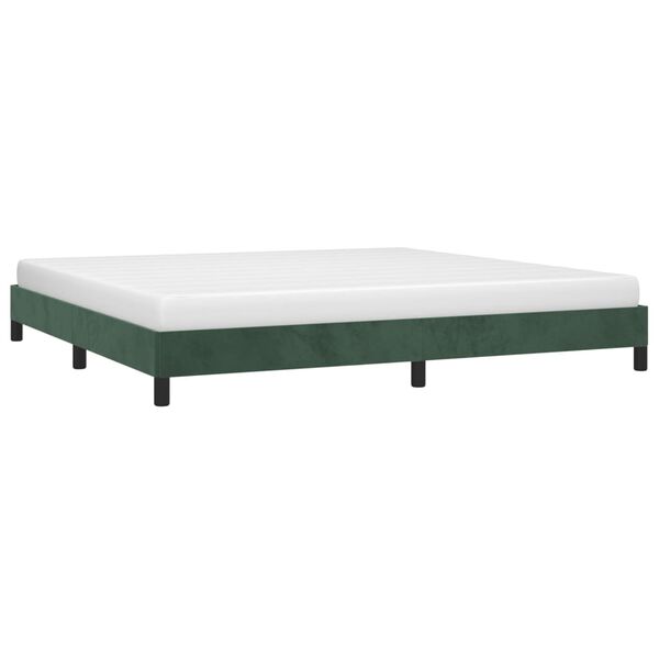 vidaXL Cadre de lit sans matelas vert fonc&eacute; 200x200 cm velours