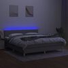 vidaXL Sommier &agrave; lattes de lit matelas LED Gris clair 160x200 cm Tissu