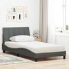 vidaXL Lit avec matelas Hanko gris fonc&eacute; 100x200 cm tissu