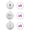 vidaXL Ensemble de Boules de No&euml;l 15 pcs Argent Plastique