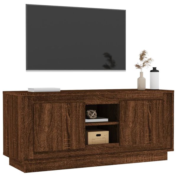 vidaXL Meuble TV chêne marron 102x35x45 cm bois d'ingénierie