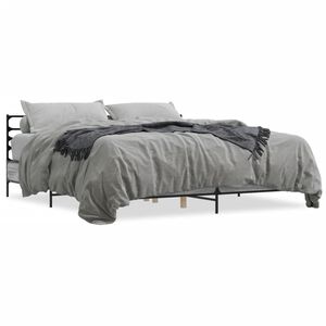 vidaXL Cadre de lit sans matelas sonoma gris 200x200 cm