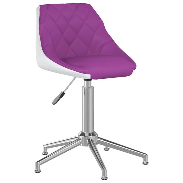 vidaXL Chaise pivotante de salle &agrave; manger Violet et blanc Similicuir