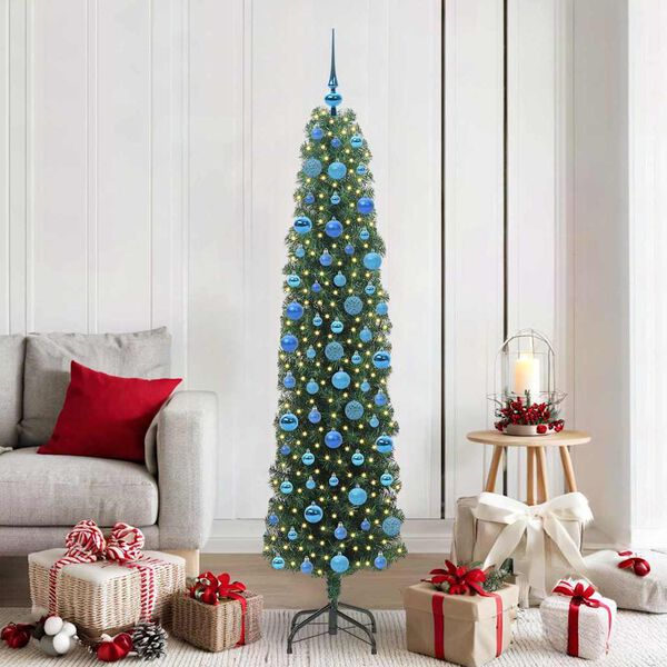 vidaXL Sapin de Noël artificiel Vert 180 cm PVC et acier et plastique