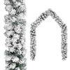 vidaXL Guirlande de No&euml;l avec neige floqu&eacute;e Vert 10 m PVC