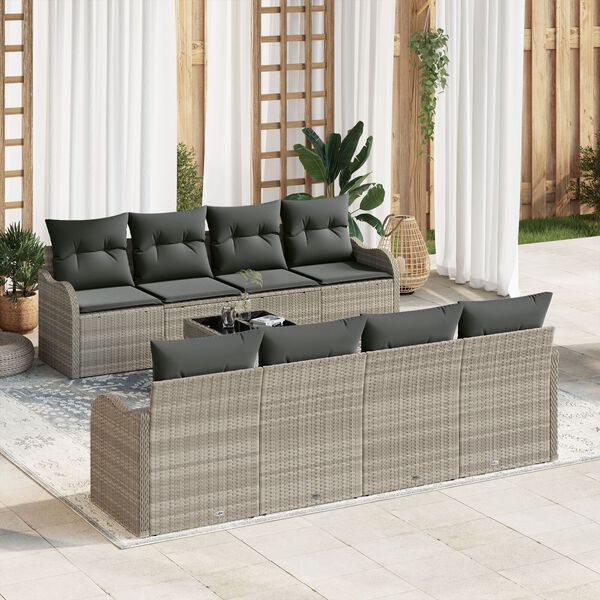 vidaXL Ensemble de canap&eacute; de jardin Gris clair 55 x 55 x 37 cm