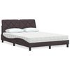 vidaXL Lit avec matelas marron fonc&eacute; 140x200 cm tissu
