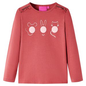T-shirt pour enfants &agrave; manches longues rose br&ucirc;l&eacute; 104