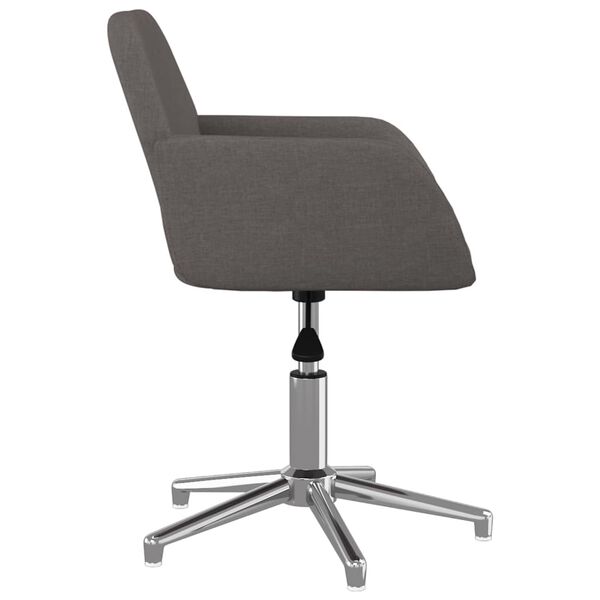 vidaXL Chaise pivotante de bureau Gris fonc&eacute; Tissu