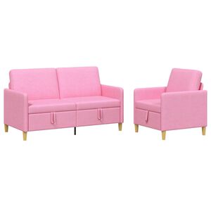 vidaXL Canap&eacute; avec rangement 2 pc Rose Polyester