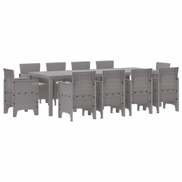 vidaXL Ensemble de salle &agrave; manger pour jardin 11 pcs Gris clair
