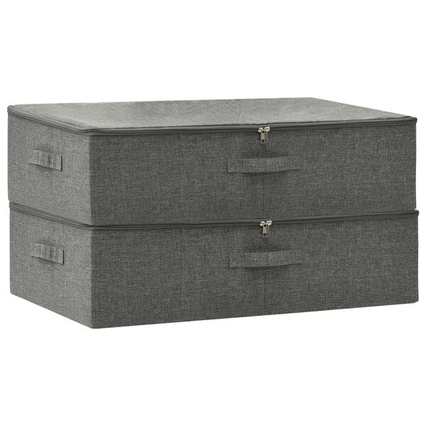vidaXL Bo&icirc;tes de rangement 2 pcs Tissu 70x40x18 cm Anthracite