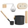 vidaXL Ensemble d'accessoires de sauna 5 pcs Noir