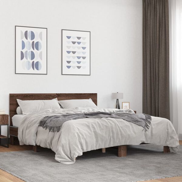 vidaXL Cadre de lit sans matelas ch&ecirc;ne marron 150x200 cm