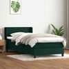 vidaXL Sommier &agrave; lattes de lit et matelas vert fonc&eacute; 80x220 cm velours