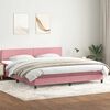 vidaXL Sommier &agrave; lattes de lit avec matelas rose 180x220 cm velours