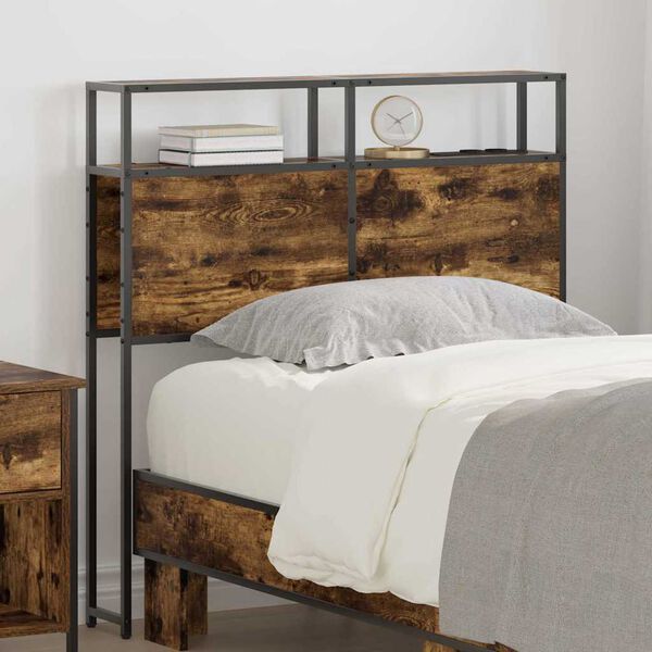vidaXL T&ecirc;te de lit de rangement Ch&ecirc;ne fum&eacute; 75 cm Bois d'ing&eacute;nierie