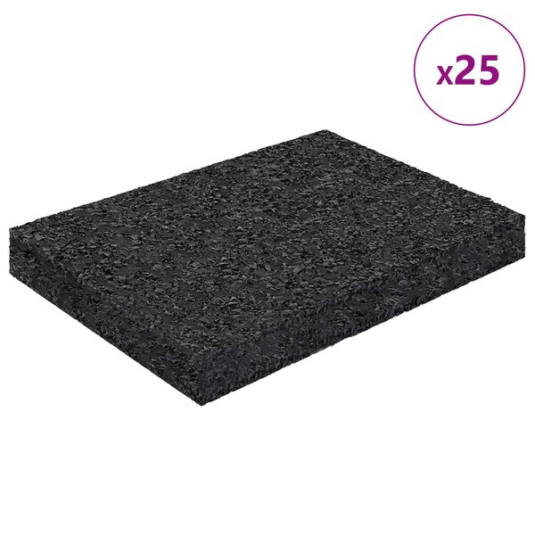 vidaXL Tapis de patio en granulat de caoutchouc Noir 6 x 9 x 1 cm