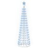 vidaXL Sapin c&ocirc;ne lumineux LED 180 cm 250 LED Bleu Acier Blanc