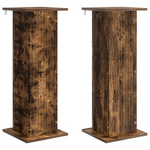 vidaXL Support de Plante 2 pc Ch&ecirc;ne fum&eacute; 30,5 x 30 x 80,5 cm