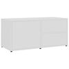 vidaXL Meuble TV Blanc 80x34x36 cm Bois d'ing&eacute;nierie