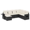 vidaXL Salon de jardin 7 pcs avec coussins noir r&eacute;sine tress&eacute;e