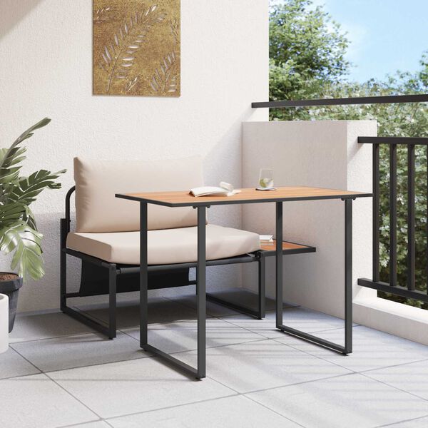 vidaXL Ensemble de salle à manger pour jardin 2 pcs Taupe Acier