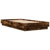 vidaXL Cadre de lit sans matelas ch&ecirc;ne fum&eacute; 90x190cm bois d'ing&eacute;nierie