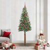 vidaXL Sapin de Noël mince avec 300 LED Vert et blanc 210 cm