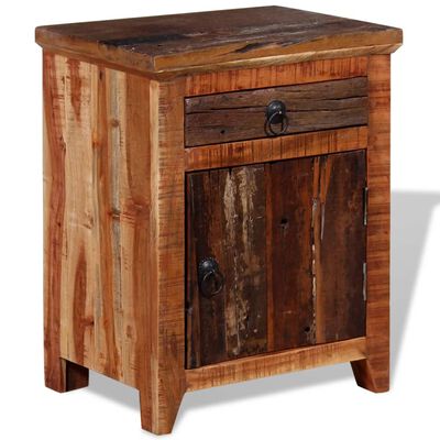 vidaXL Table de chevet Bois d'acacia solide et bois de récupération