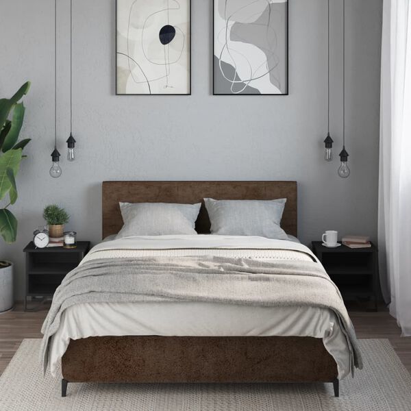 vidaXL Tables de chevet 2 pcs noir 40x30x40 cm bois d'ing&eacute;nierie