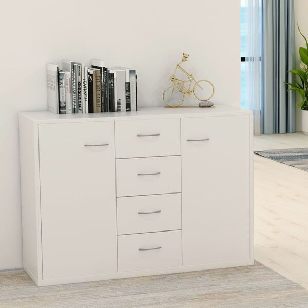 vidaXL Buffet Blanc 88x30x65 cm Bois d'ing&eacute;nierie