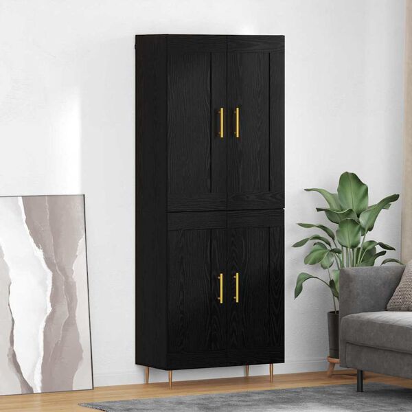 vidaXL Haut Armoire Ch&ecirc;ne noir 69,5 x 34 x 180 cm Bois d'ing&eacute;nierie