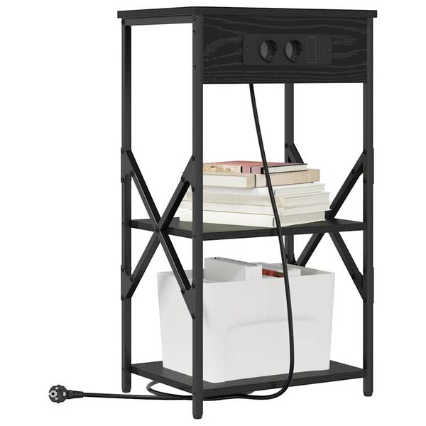 vidaXL Cabinet de chevet Ch&ecirc;ne noir 41 x 31 x 76 cm Bois d'ing&eacute;nierie