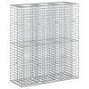 vidaXL Lit sur&eacute;lev&eacute; gabion 2 pcs Argent&eacute; 130 x 50 x 150 cm