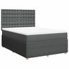 vidaXL Sommier &agrave; lattes de lit avec matelas Gris fonc&eacute; 160x200cm Tissu