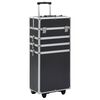 vidaXL Chariot de maquillage Aluminium Noir