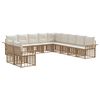 vidaXL Ensemble de canap&eacute;s d'ext&eacute;rieur 11 pcs Blanc Naturel et Cr&egrave;me