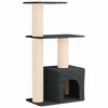 vidaXL Arbre &agrave; chat avec poteaux &agrave; griffer en sisal Gris fonc&eacute; 133 cm