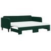 vidaXL Lit de jour avec gigogne et matelas vert fonc&eacute; 90x200cm velours
