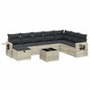 vidaXL Salon de jardin 9 pcs avec coussins gris clair r&eacute;sine tress&eacute;e