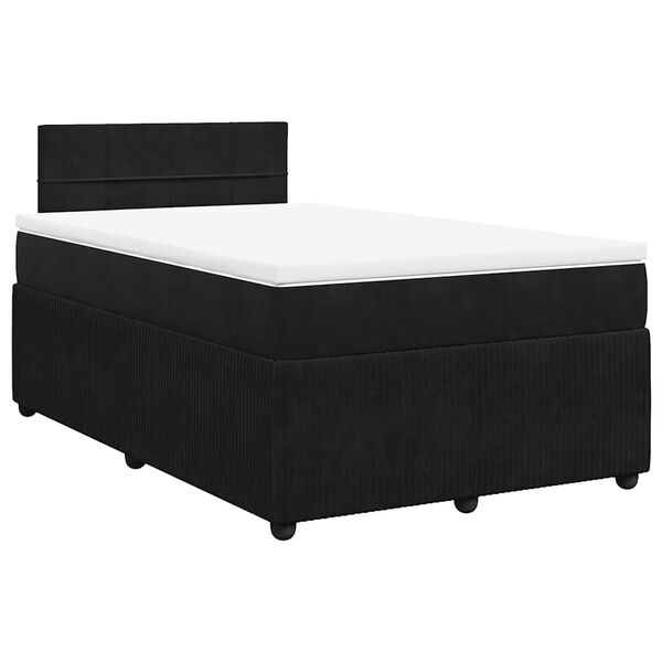 vidaXL Sommier &agrave; lattes de lit avec matelas Noir 120x200 cm Velours