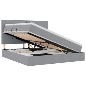 vidaXL Lit avec rangement et LED Gris clair 160 x 200 cm Polyester