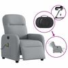 vidaXL Fauteuil de massage inclinable &eacute;lectrique gris clair tissu