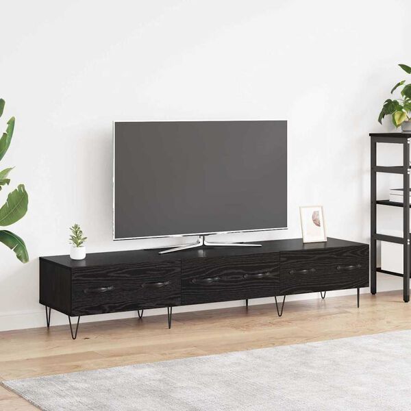 vidaXL Meuble TV Chêne noir 150 x 36 x 30 cm Bois d'ingénierie